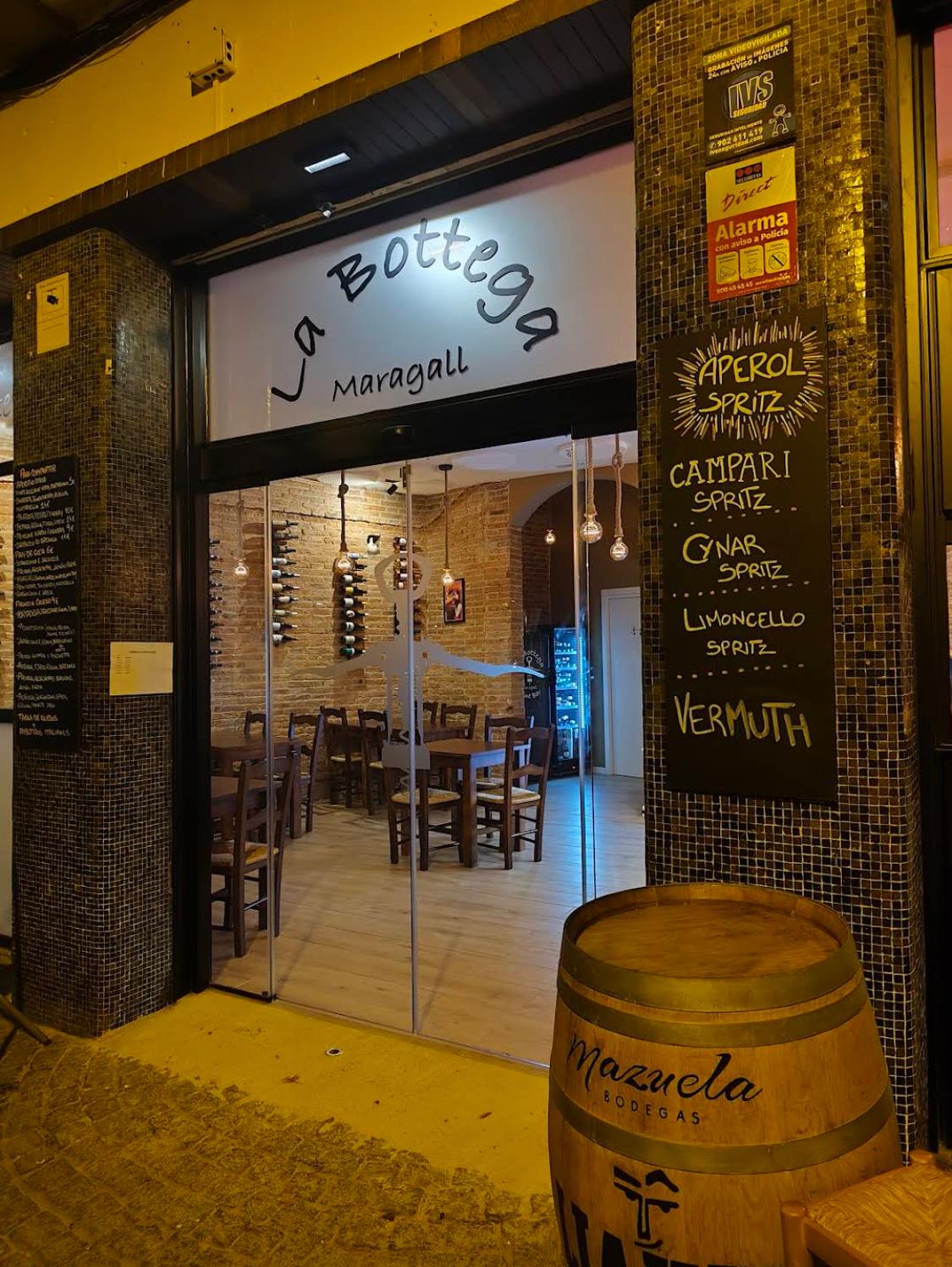 Bottega Maragall wine bar con focacce italiane e vini
